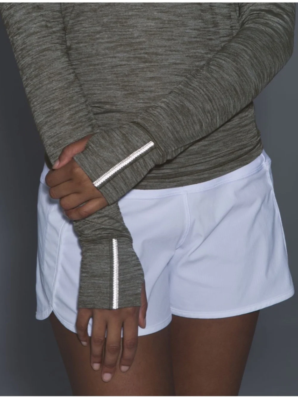 LULULEMON BEAT THE HEAT LONG SLEEVE HEATHERED OLIVE GREEN